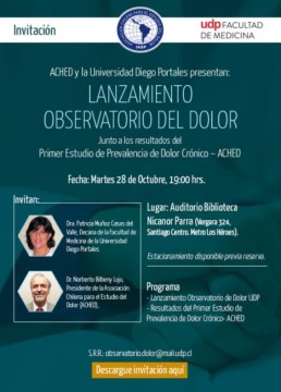  ACHED y Facultad de Medicina de UDP inauguran el Observatorio del Dolor